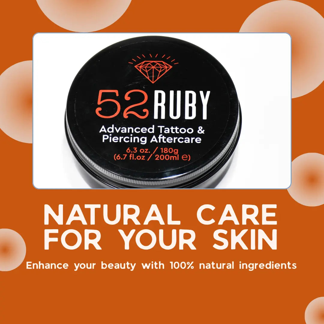 Tattoo Piercing Aftercare Balm 10ml | 52Ruby Natural Healing Cream – 52 Ruby, image size:1080x1080