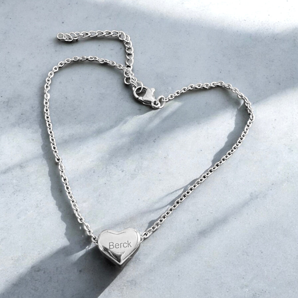 Waterproof Puffed Heart Anklet