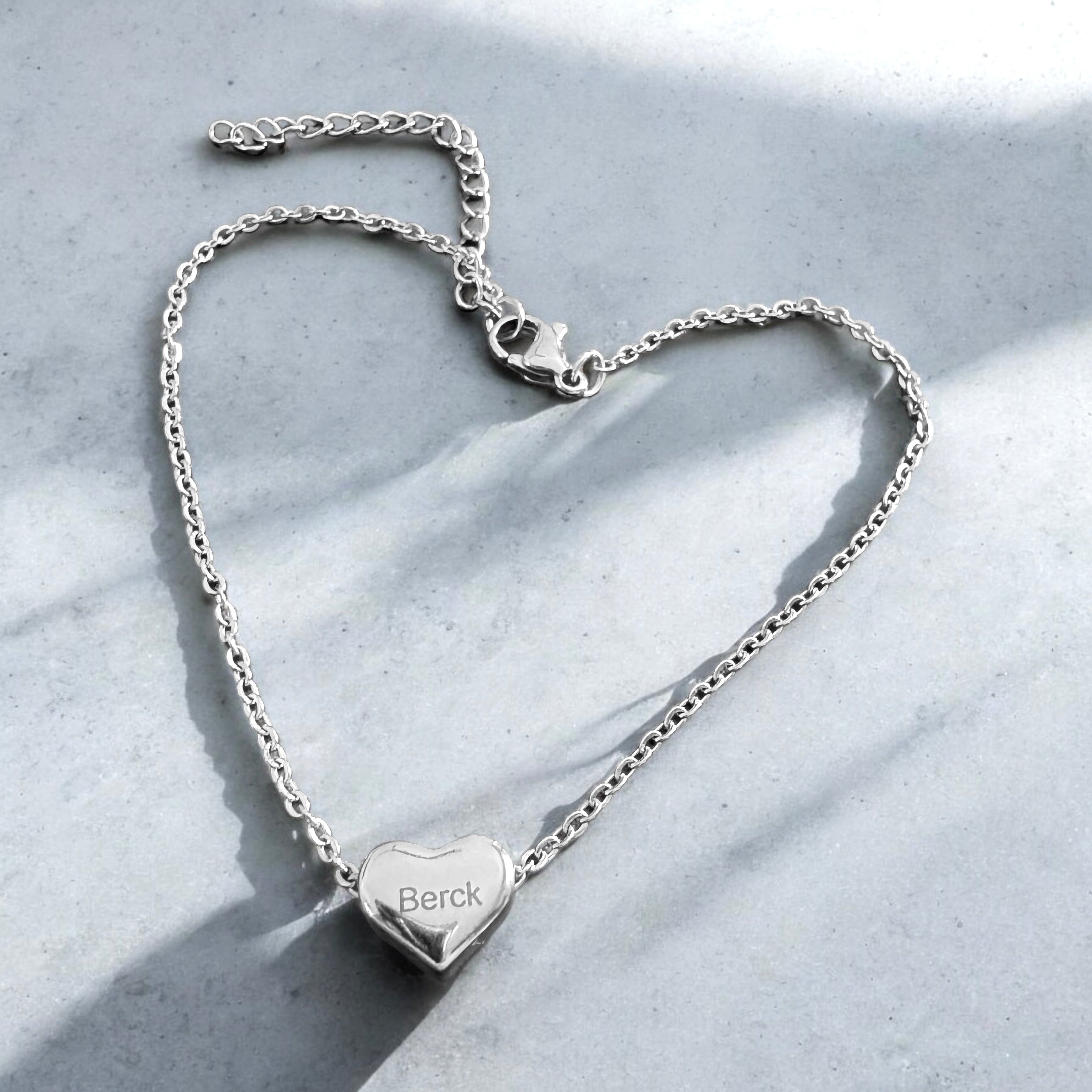 Waterproof Puffed Heart Anklet