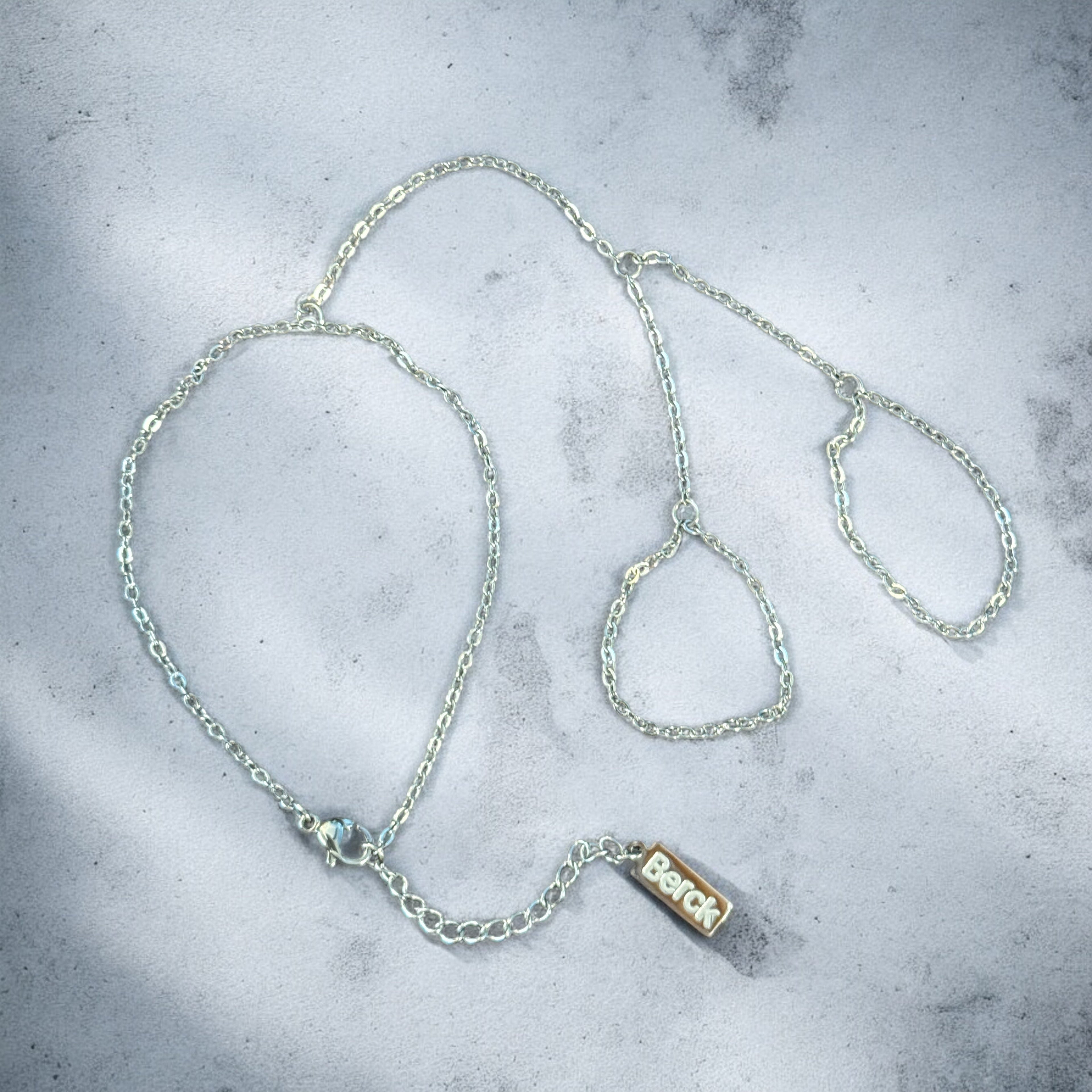 Waterproof Double Finger Hand Chain Polished Stainless Steel & 14k Gold PVD Plated Stainless Steel