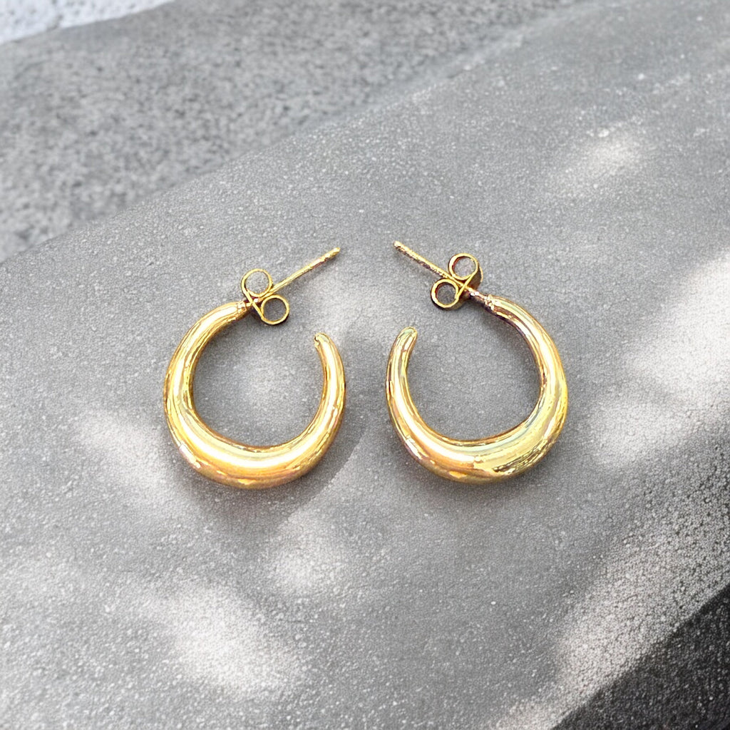 Waterproof 3/4 Moon Hoop Earrings