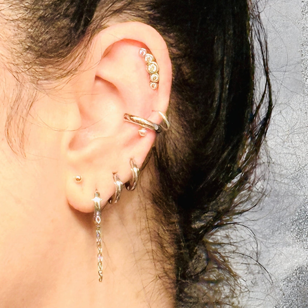 Waterproof Dainty Ear Cuff Solid Sterling Silver (Sold as a Single)