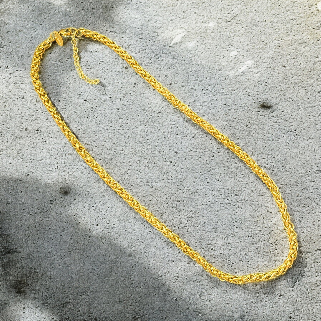 Waterproof Woven Chunky Chain Necklace 18"