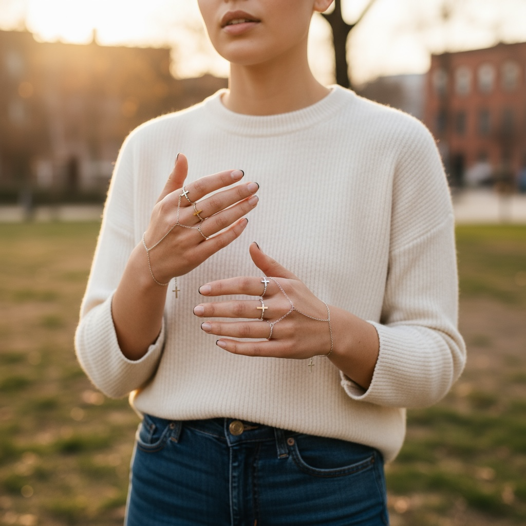Waterproof Twisted BandCross Ring Polished Stainless Steel & 18k Gold PVD Plated Stainless Steel