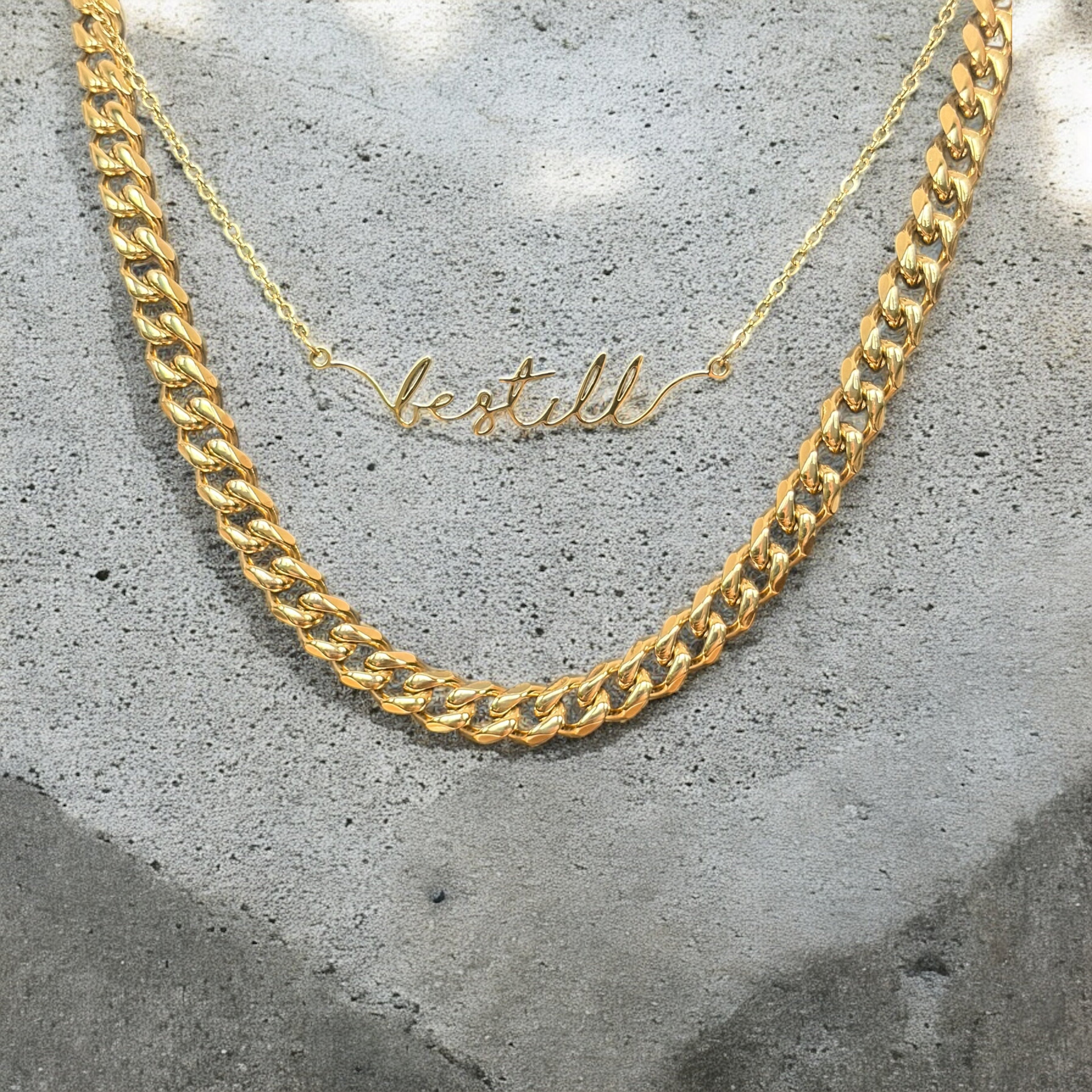 Waterproof "Be Still" Script Necklace