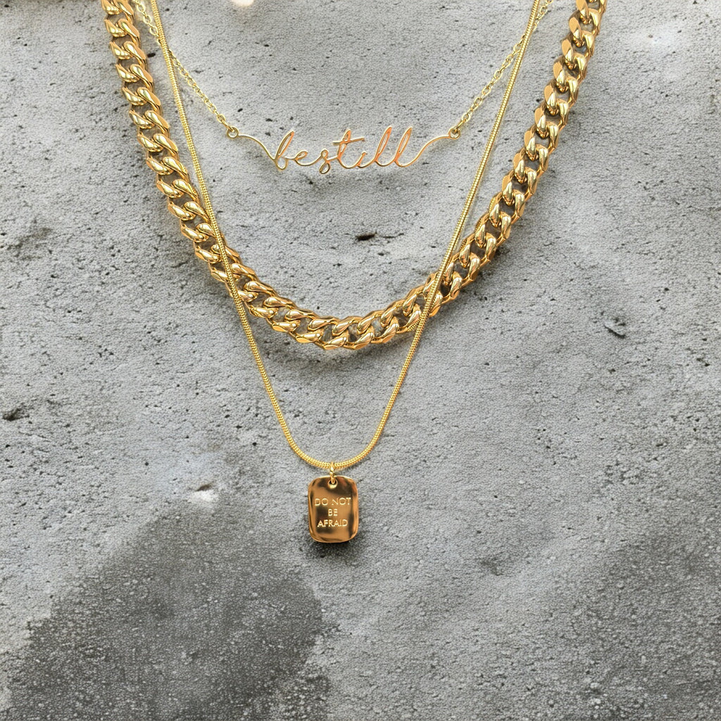 Waterproof "Be Still" Script Necklace