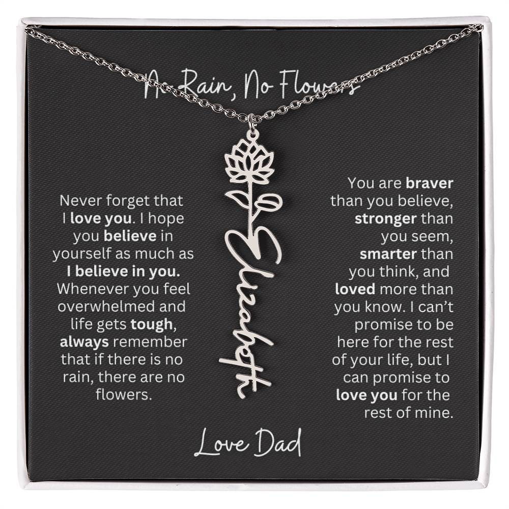 Beautiful Necklace Gift for Daughter From Dad - 'Never Forget That I Love You