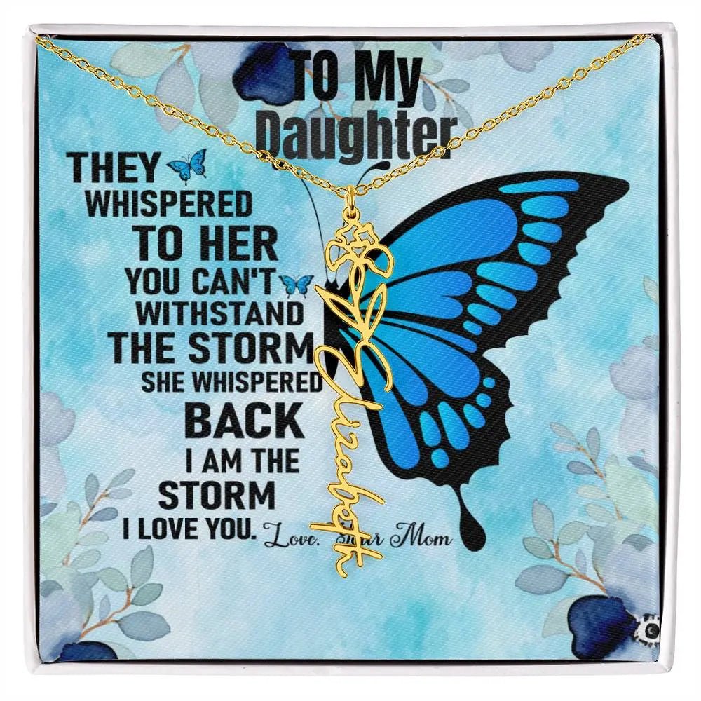 Gift From Mom to Daughter I I Love You - Birth Necklace