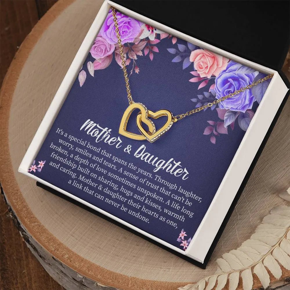 Mother Daughter Necklace Set with Message Card