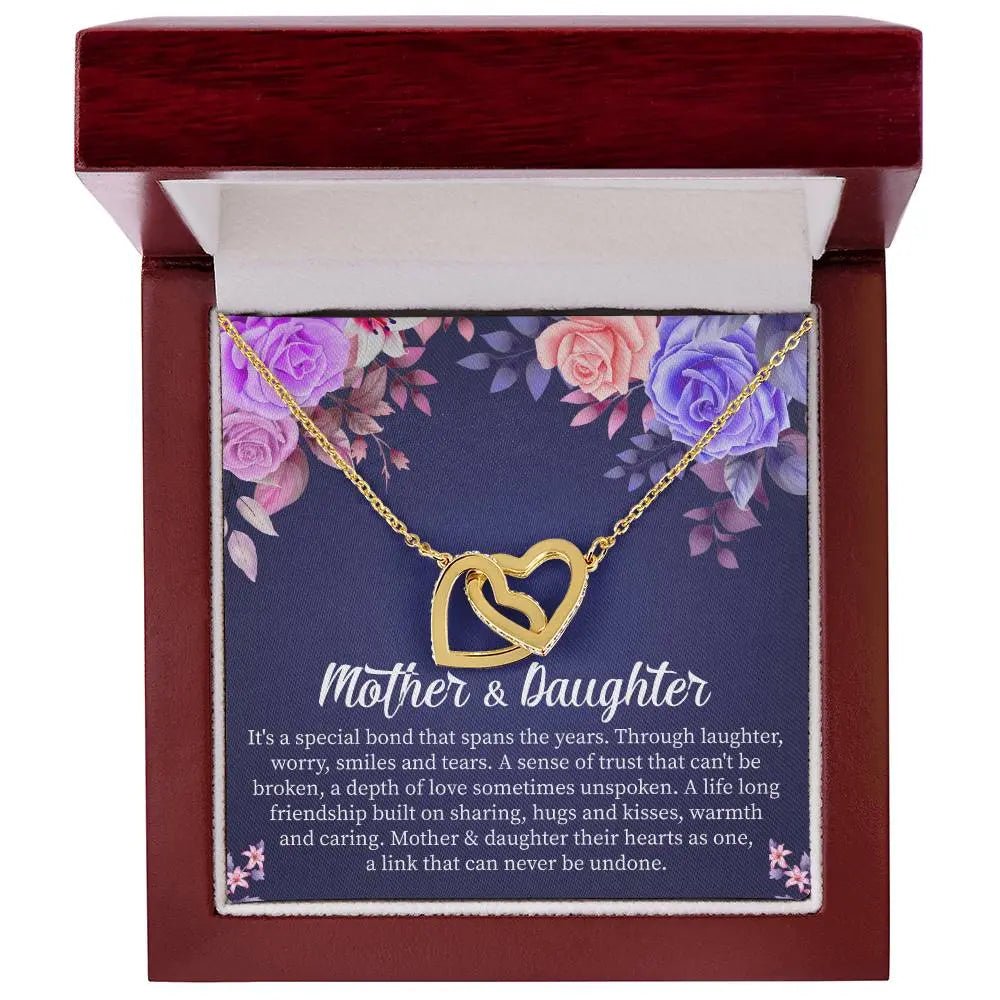 Mother Daughter Necklace Set with Message Card