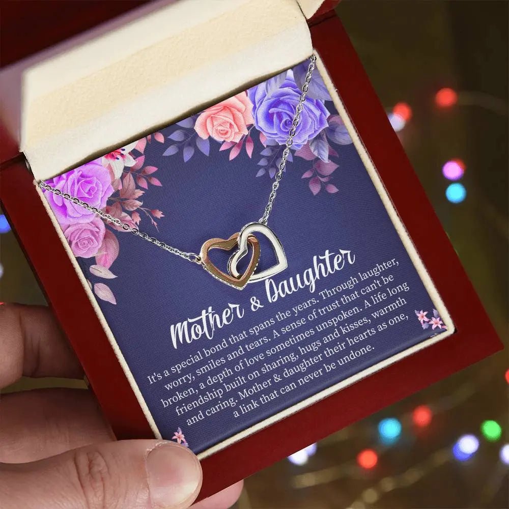 Mother Daughter Necklace Set with Message Card