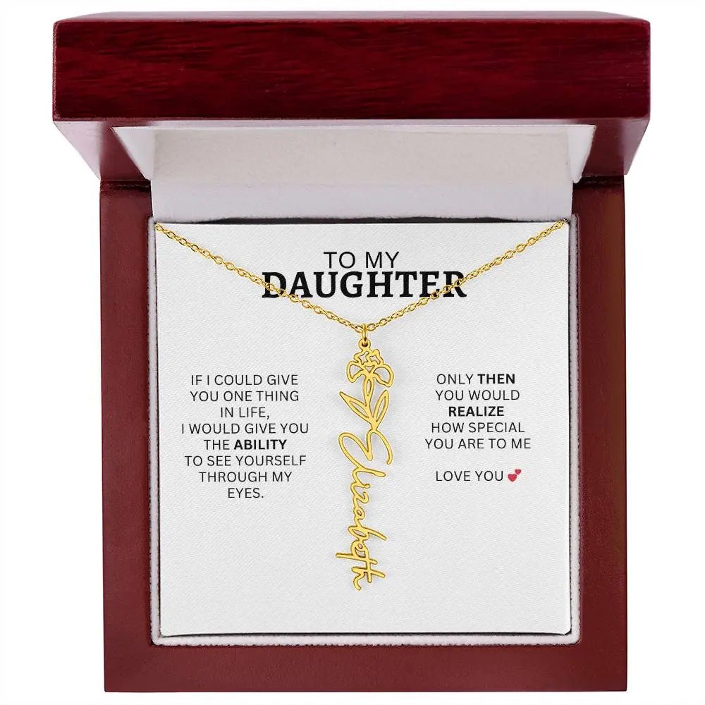 Necklace for Daughter | I Love You - Birth Necklace