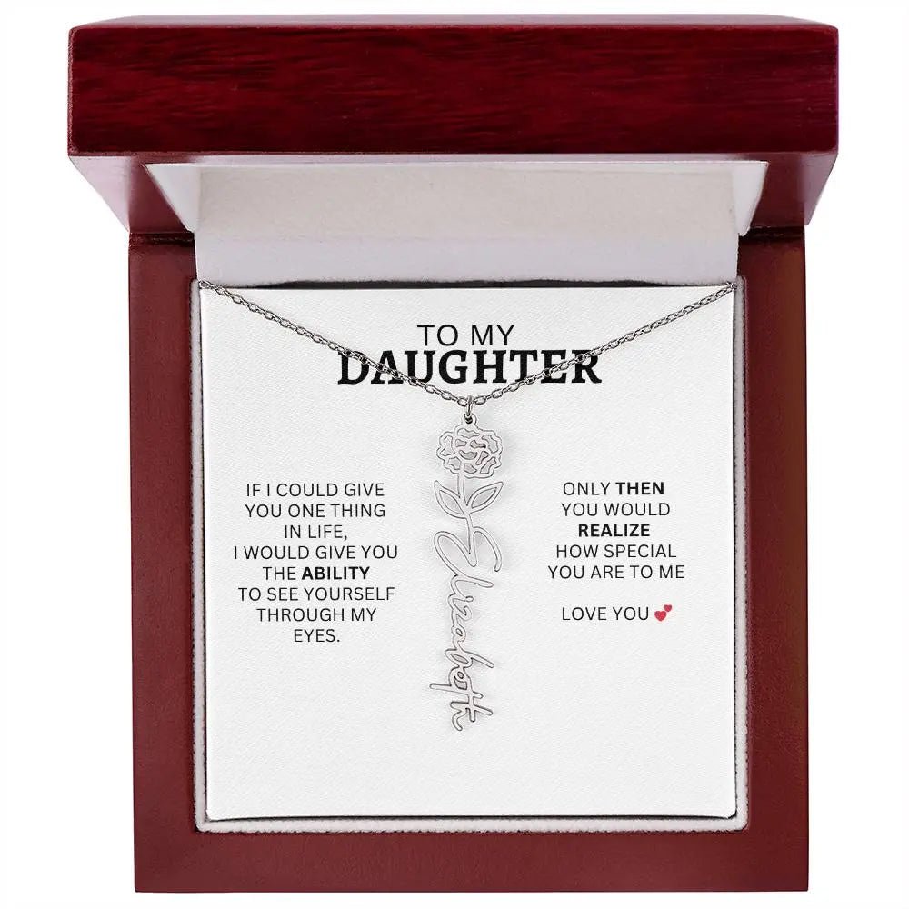 Necklace for Daughter | I Love You - Birth Necklace