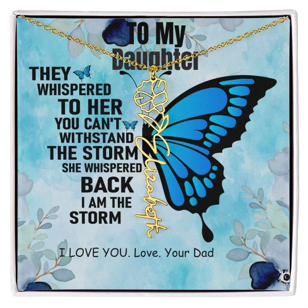 Necklace From Dad to Daughter I To My Daughter | I Love You - Birth Necklace