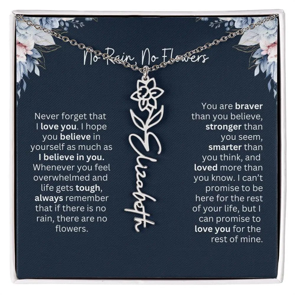 No Rain - No Flowers | Birth Necklace | Name Necklace | Special Gift from Dad to Daughter