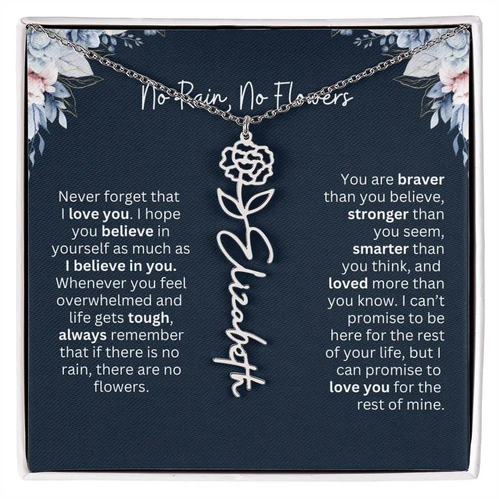 No Rain - No Flowers | Birth Necklace | Name Necklace | Special Gift from Dad to Daughter
