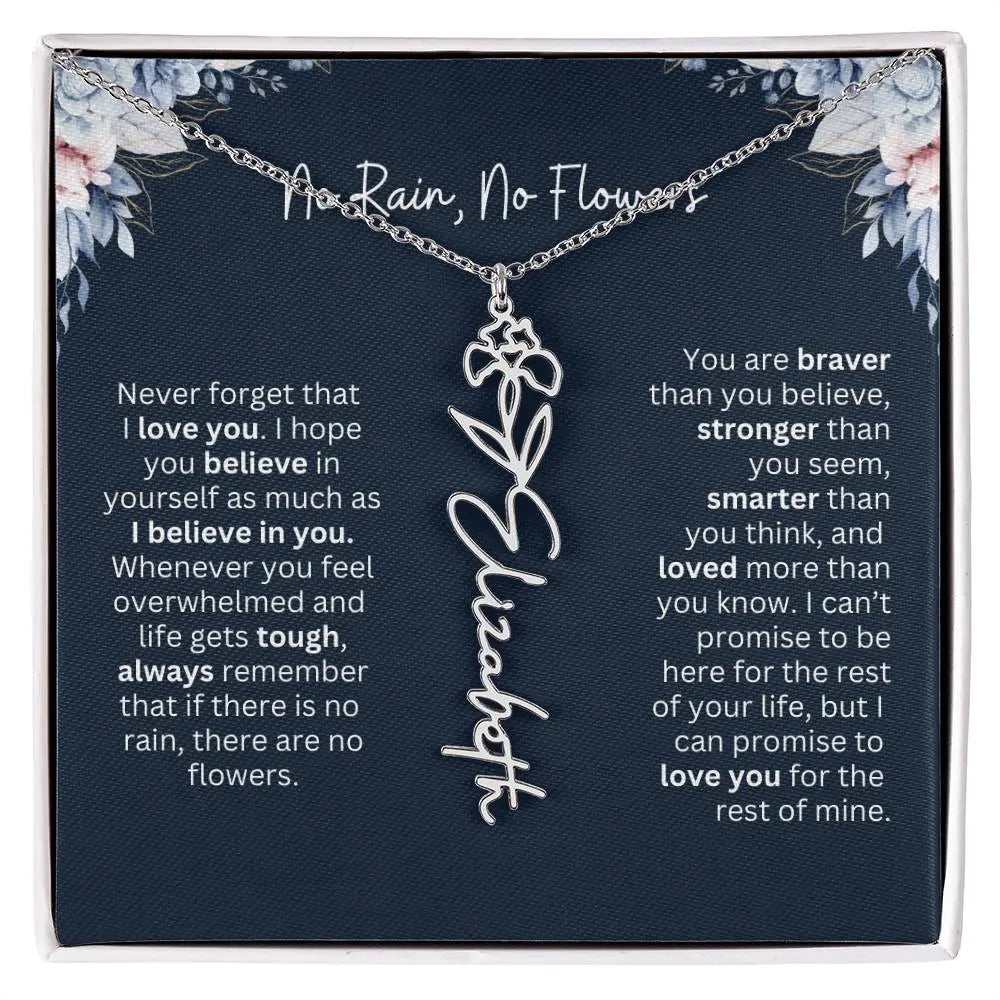 No Rain - No Flowers | Birth Necklace | Name Necklace | Special Gift from Dad to Daughter