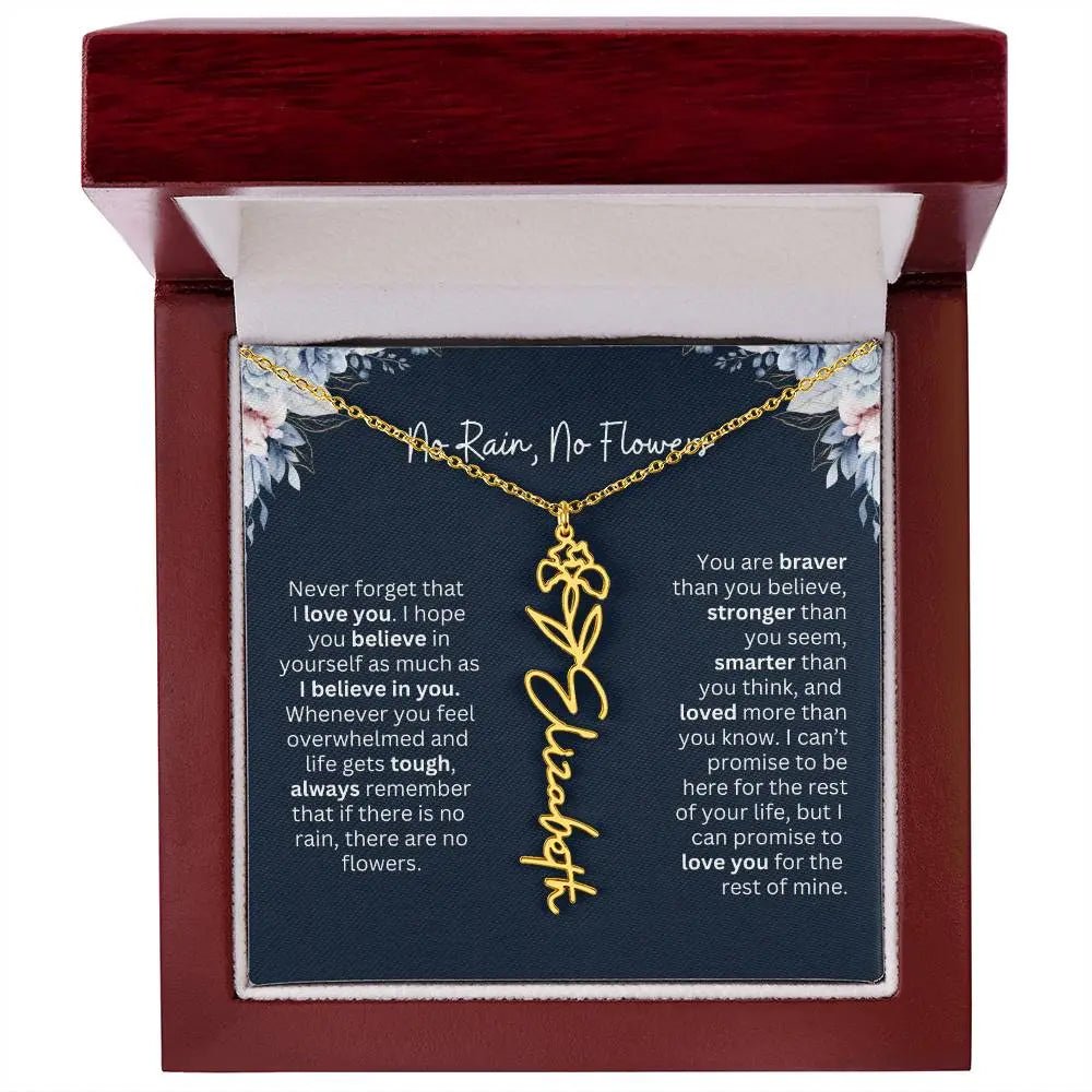 No Rain - No Flowers | Birth Necklace | Name Necklace | Special Gift from Dad to Daughter