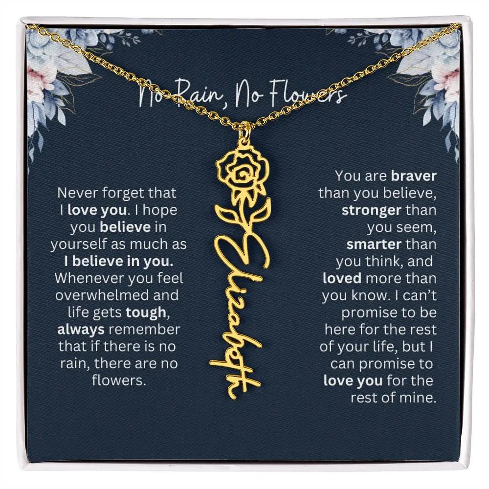 No Rain - No Flowers | Birth Necklace | Name Necklace | Special Gift from Dad to Daughter