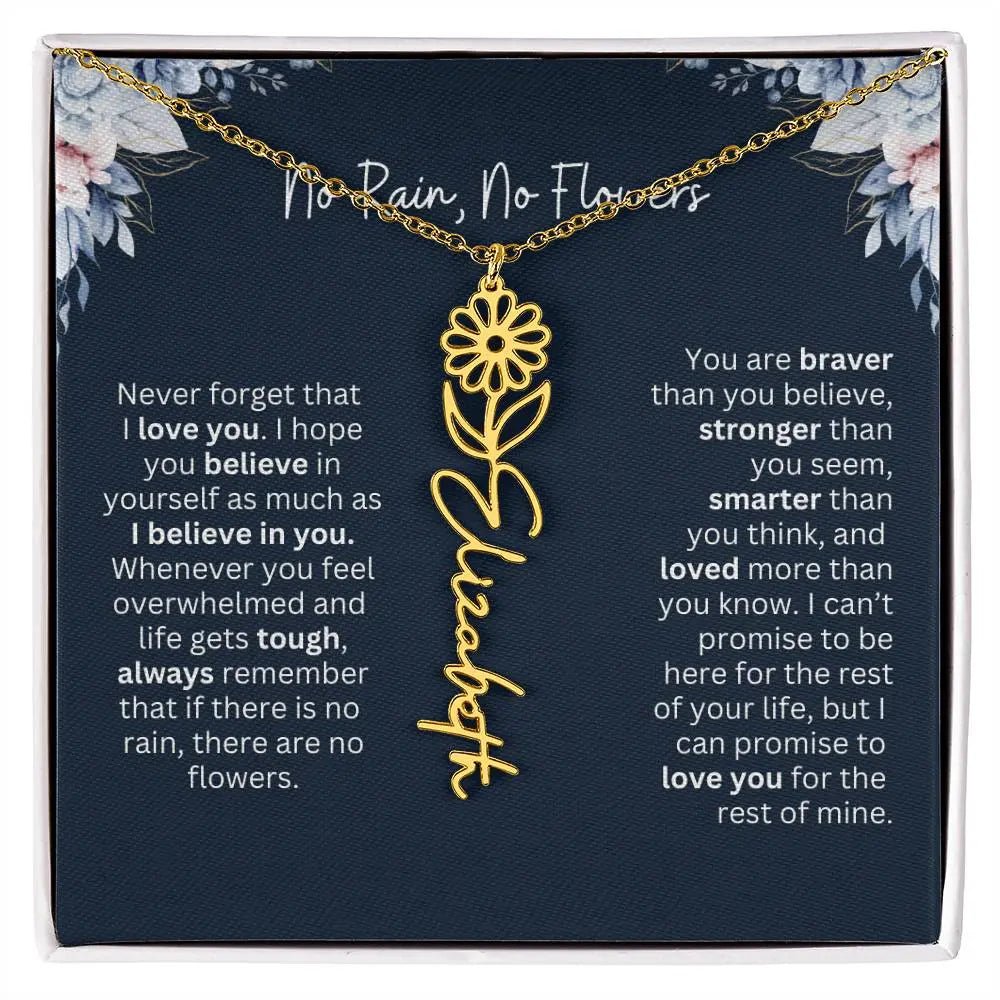 No Rain - No Flowers | Birth Necklace | Name Necklace | Special Gift from Dad to Daughter