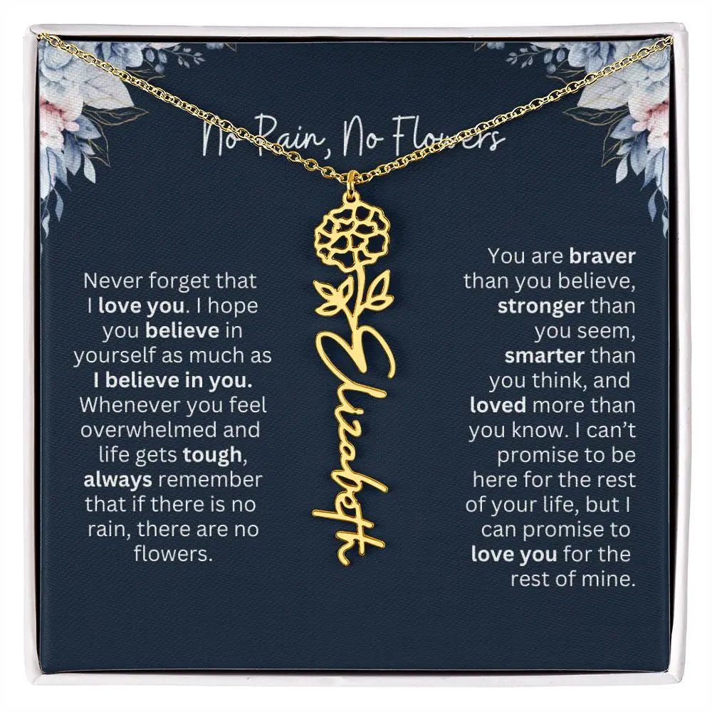 No Rain - No Flowers | Birth Necklace | Name Necklace | Special Gift from Dad to Daughter