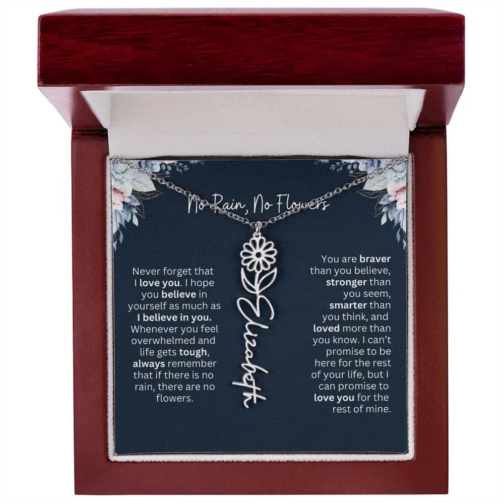 No Rain - No Flowers | Birth Necklace | Name Necklace | Special Gift from Dad to Daughter