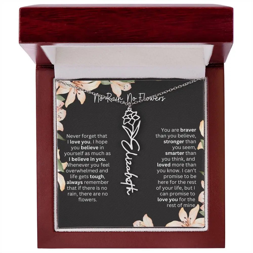 Personalized Flower Necklace