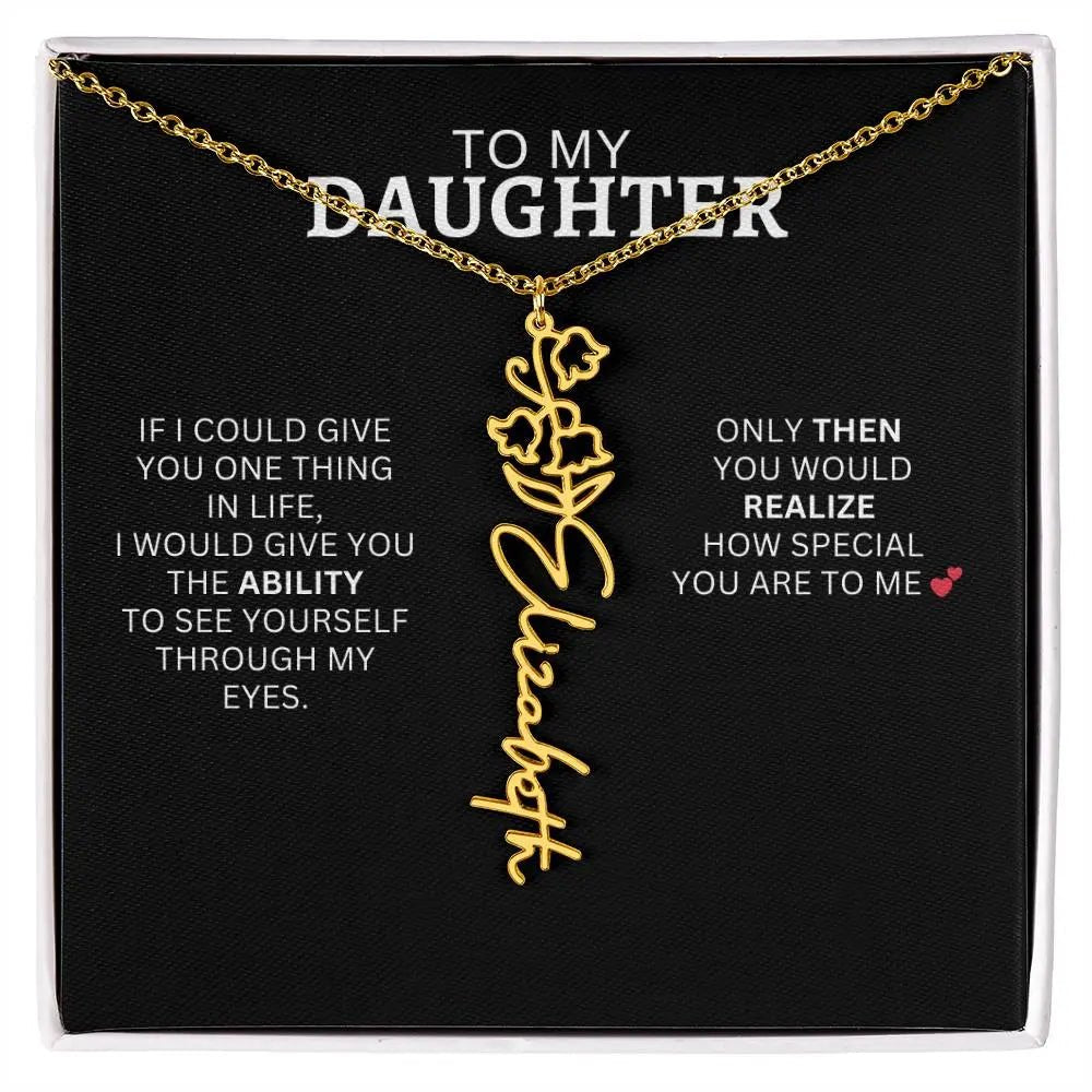 To My Daughter | I Love You - Birth Necklace