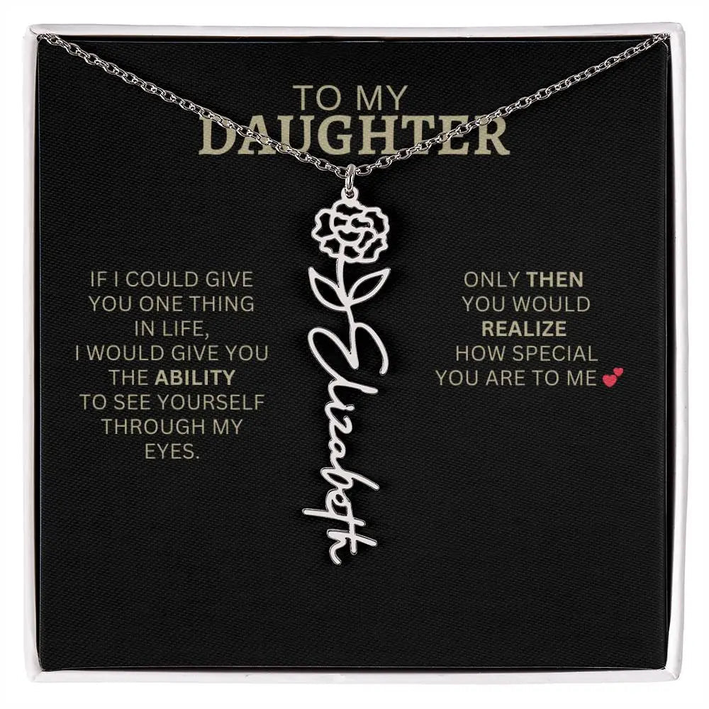 To My Daughter | I Love You - Birth Necklace
