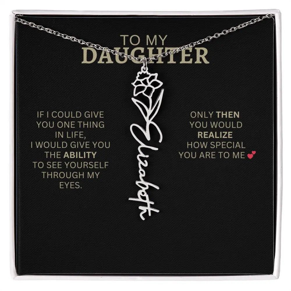 To My Daughter | I Love You - Birth Necklace