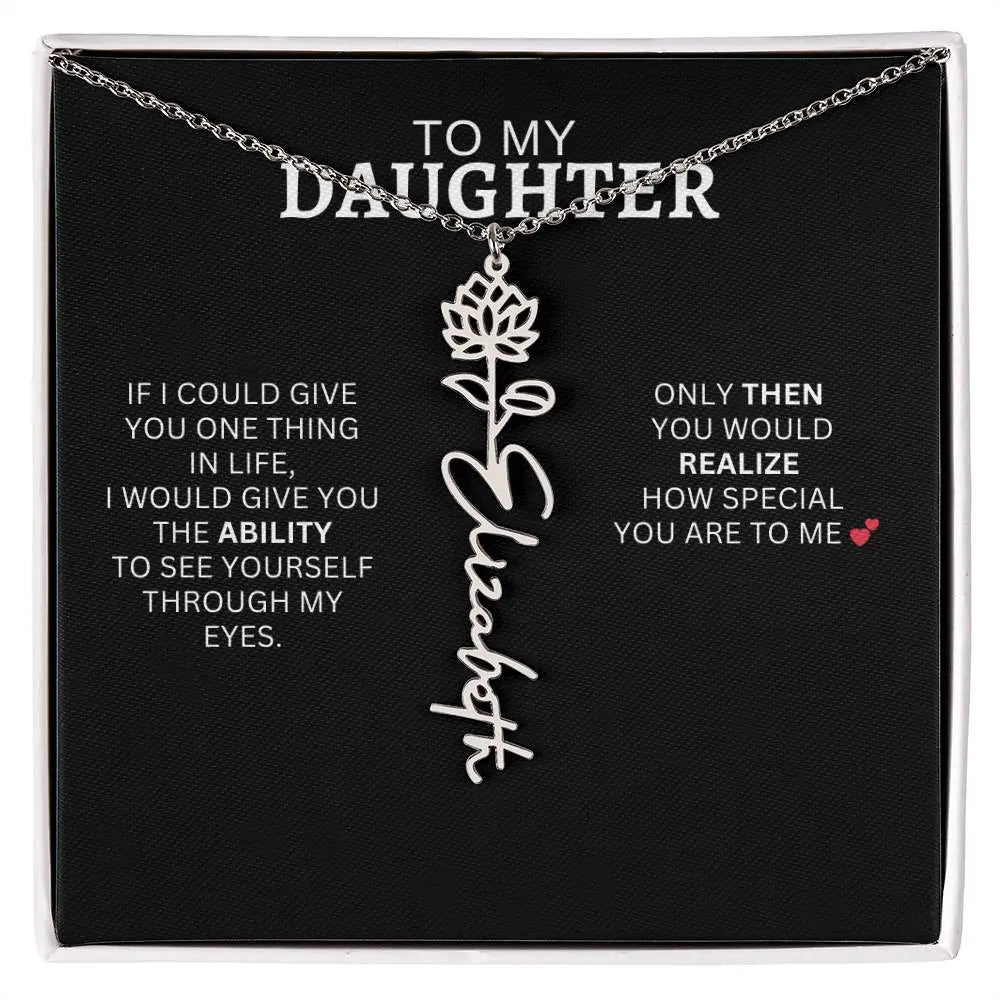To My Daughter | I Love You - Birth Necklace