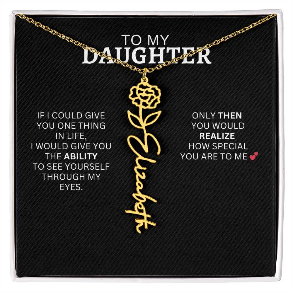 To My Daughter | I Love You - Birth Necklace