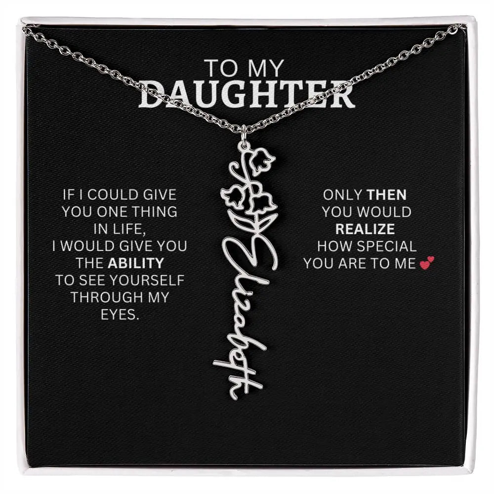 To My Daughter | I Love You - Birth Necklace