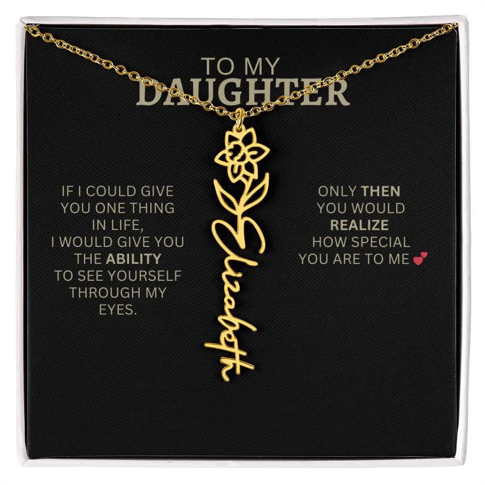 To My Daughter | I Love You - Birth Necklace