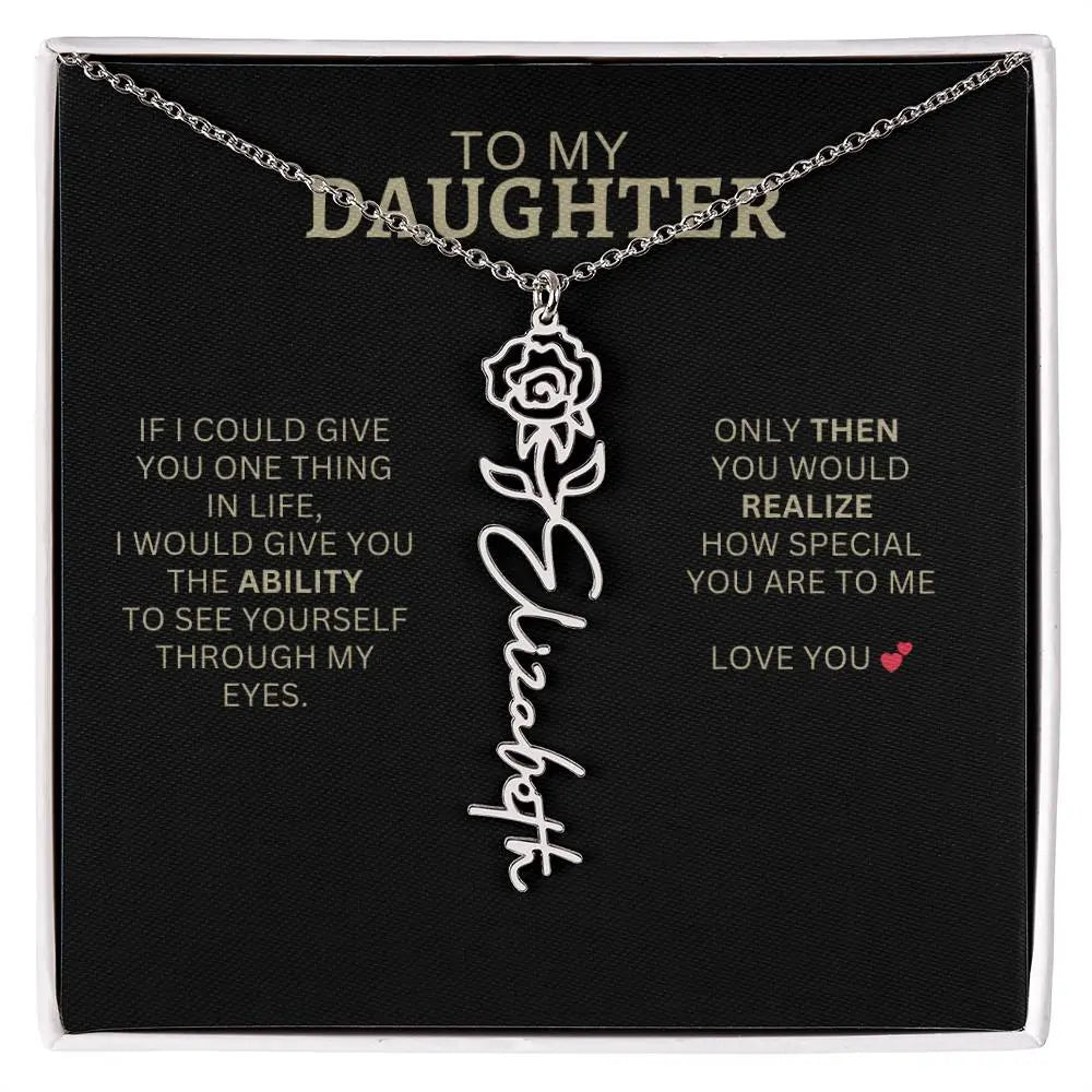 To My Daughter | I Love You - Birth Necklace