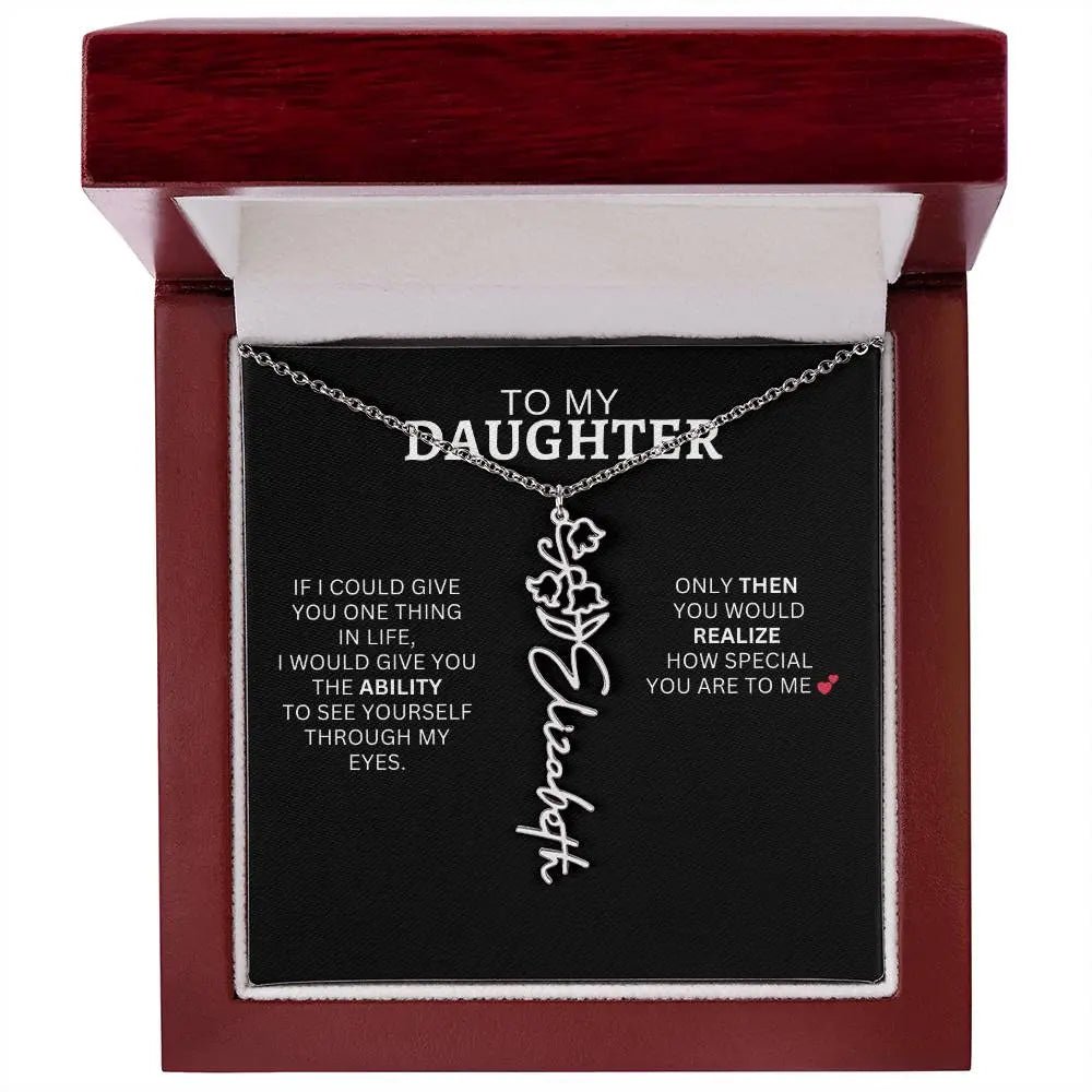 To My Daughter | I Love You - Birth Necklace