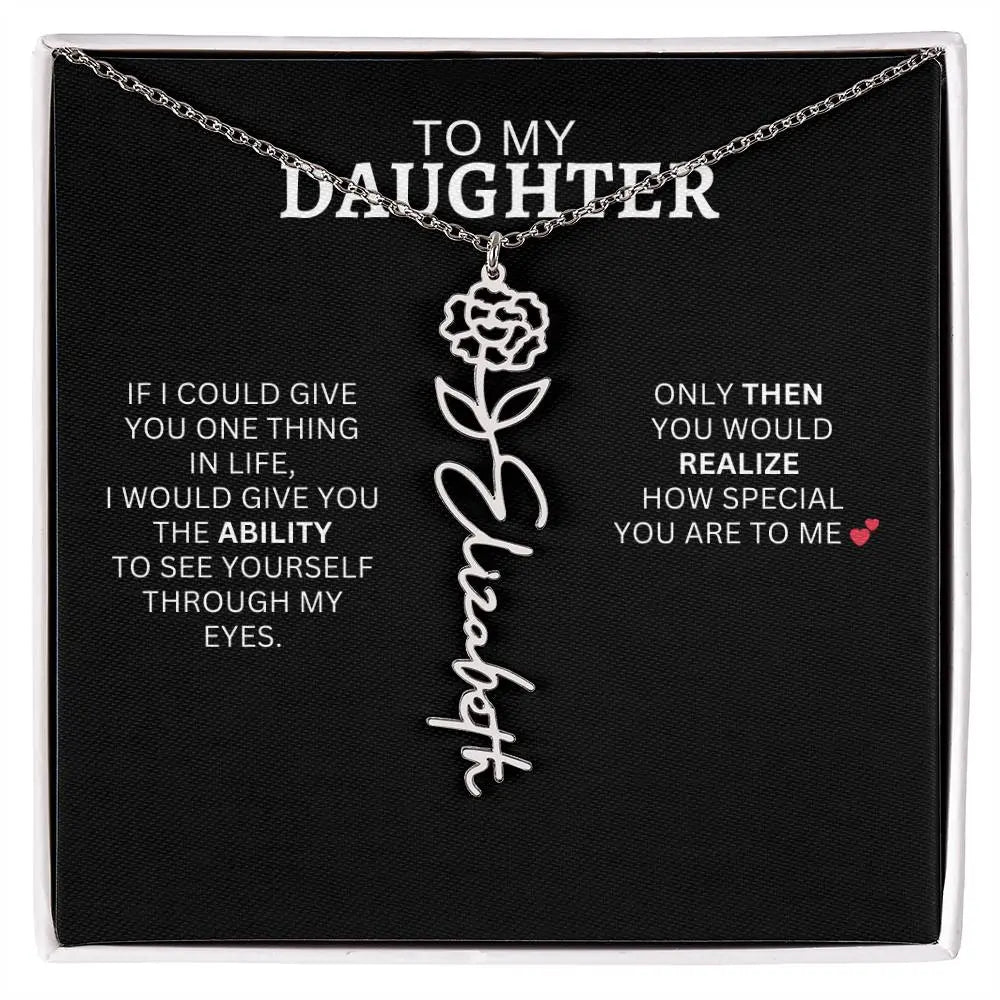 To My Daughter | I Love You - Birth Necklace