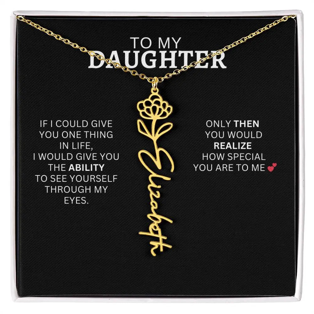 To My Daughter | I Love You - Birth Necklace