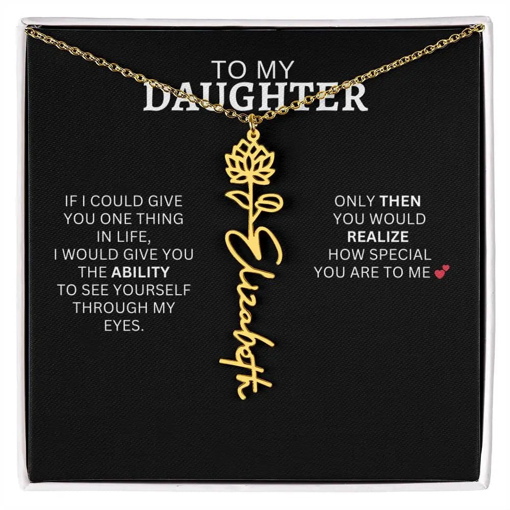 To My Daughter | I Love You - Birth Necklace