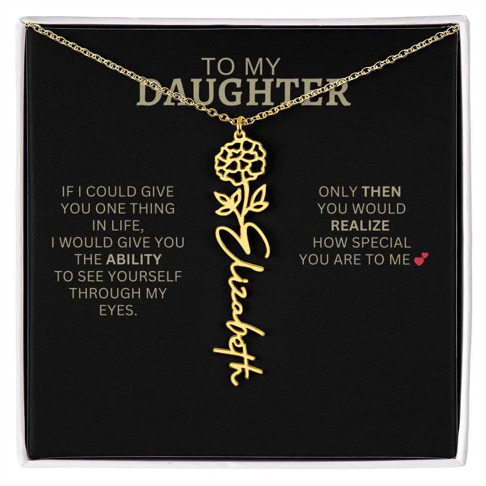 To My Daughter | I Love You - Birth Necklace