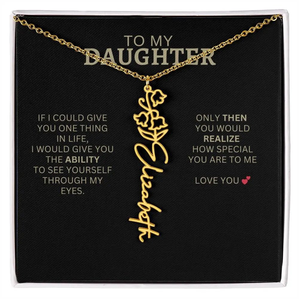 To My Daughter | I Love You - Birth Necklace