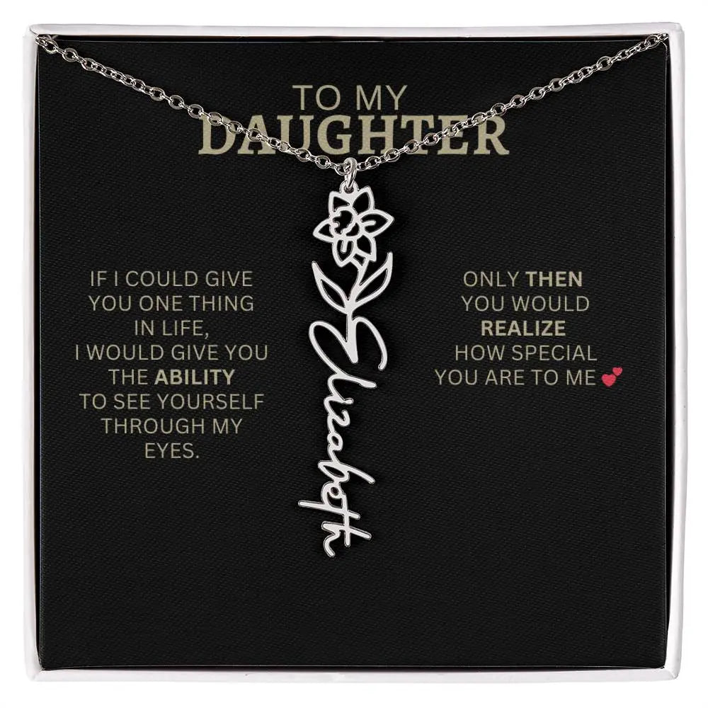 To My Daughter | I Love You - Birth Necklace
