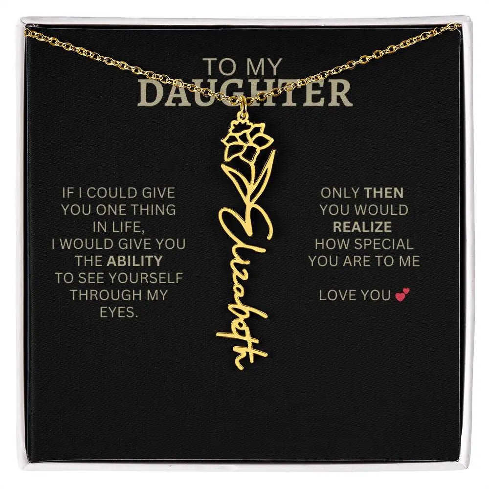 To My Daughter | I Love You - Birth Necklace