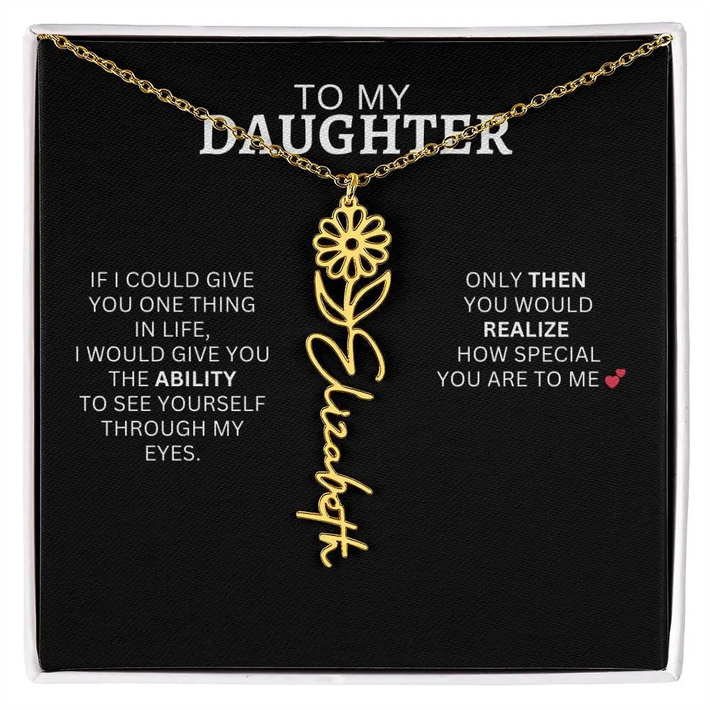 To My Daughter | I Love You - Birth Necklace