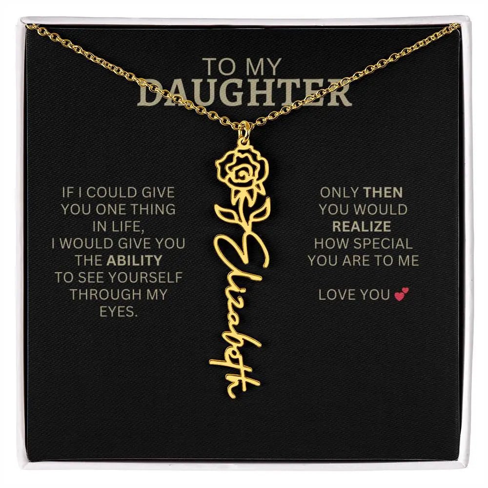 To My Daughter | I Love You - Birth Necklace
