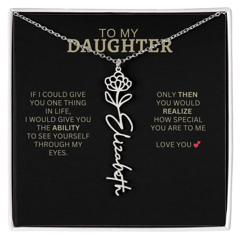 To My Daughter | I Love You - Birth Necklace