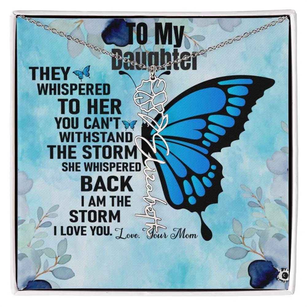 To My Daughter | I Love You - Birth Necklace I Gift From Mom to Daughter