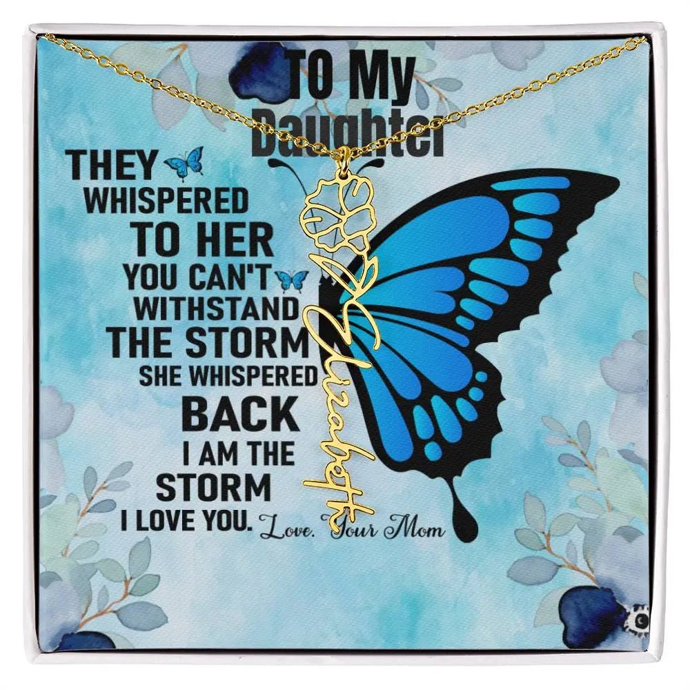 To My Daughter | I Love You - Birth Necklace I Gift From Mom to Daughter