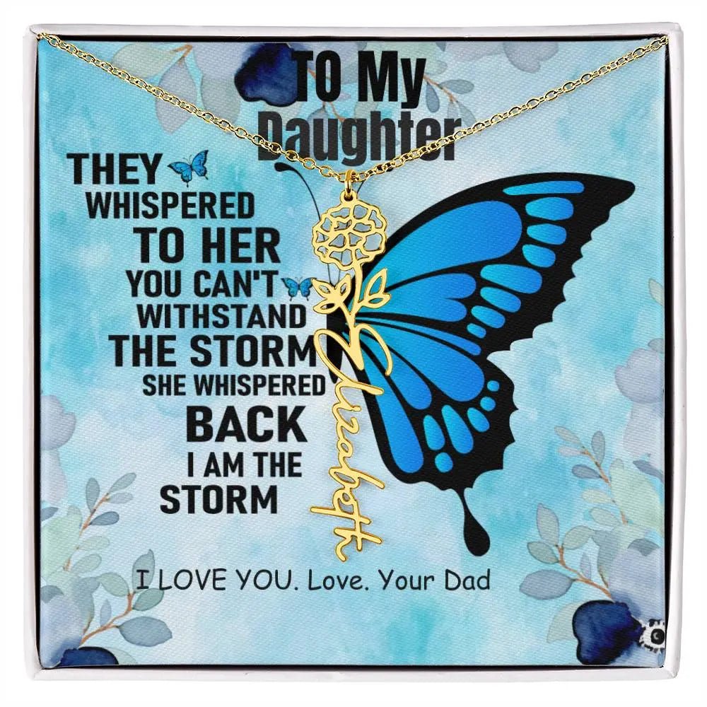 To My Daughter | I Love You - Birth Necklace I Necklace From Dad to Daughter