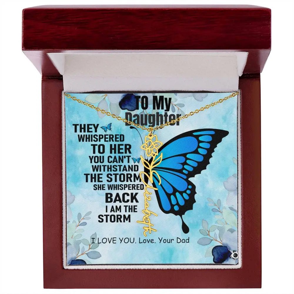 To My Daughter | I Love You - Birth Necklace I Necklace From Dad to Daughter